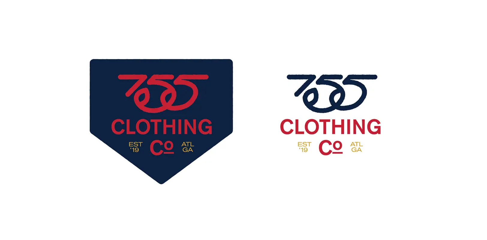 Sports branding concept for the Atlanta Braves 755 Clothing Co. honoring "The Homerun King" Hank Aaron
