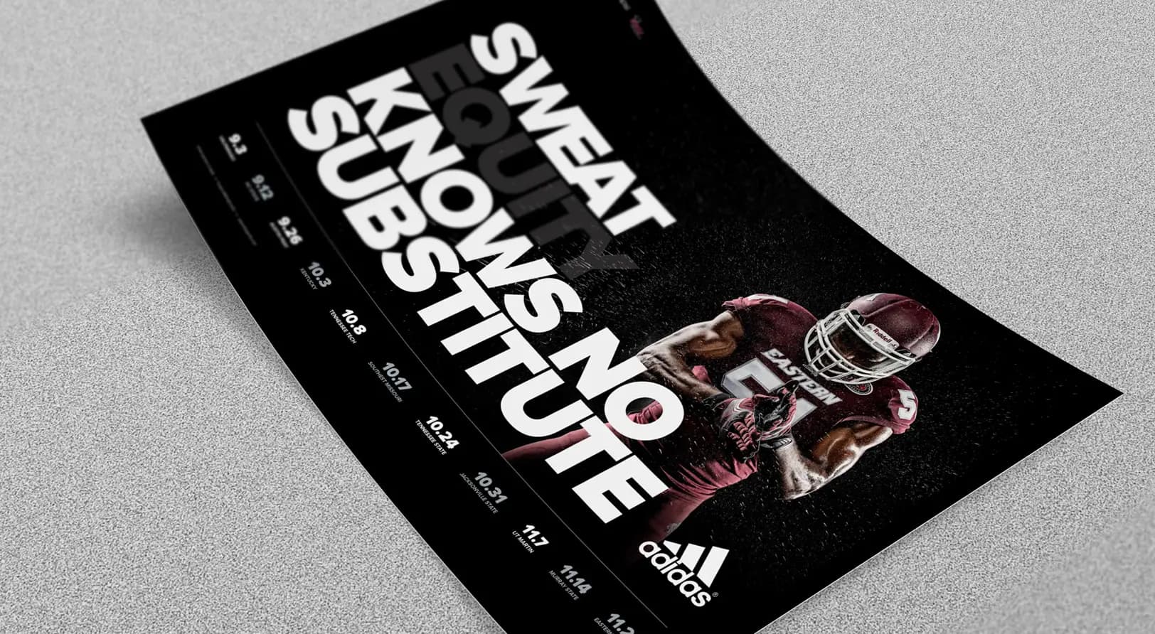 EKU Football sports poster design concept for the Sports Marketing campaign