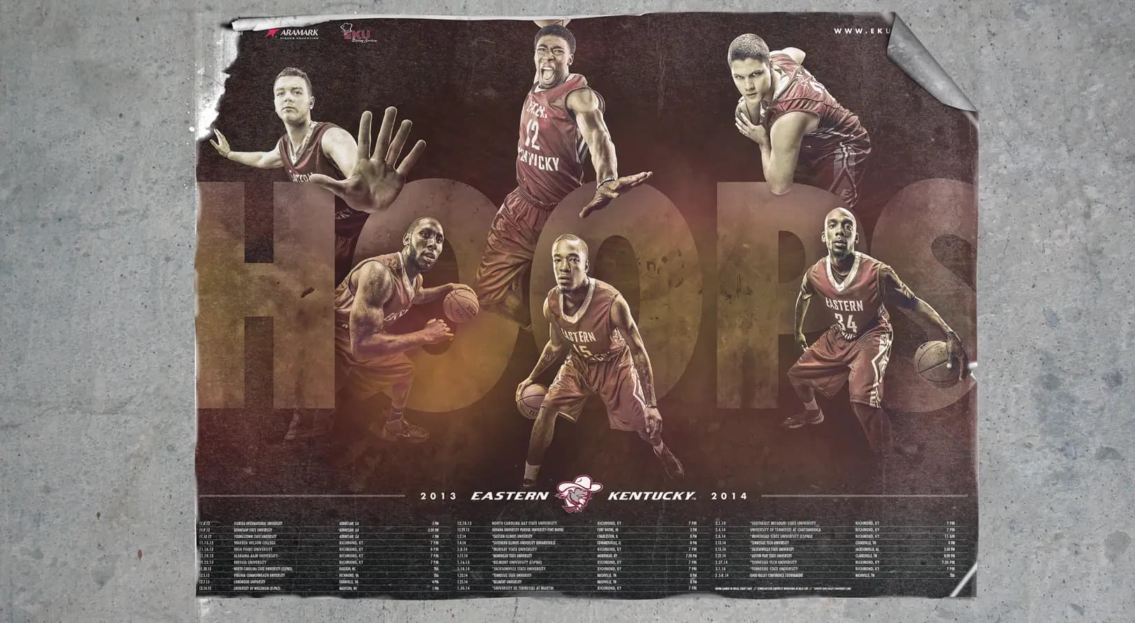 EKU men's basketball sports design concept for the Sports Marketing campaign poster