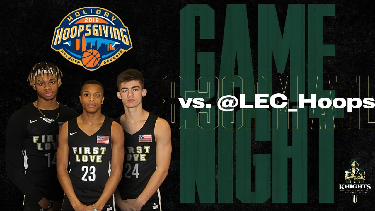 Game night graphic for the Holiday Hoopsgiving tournament