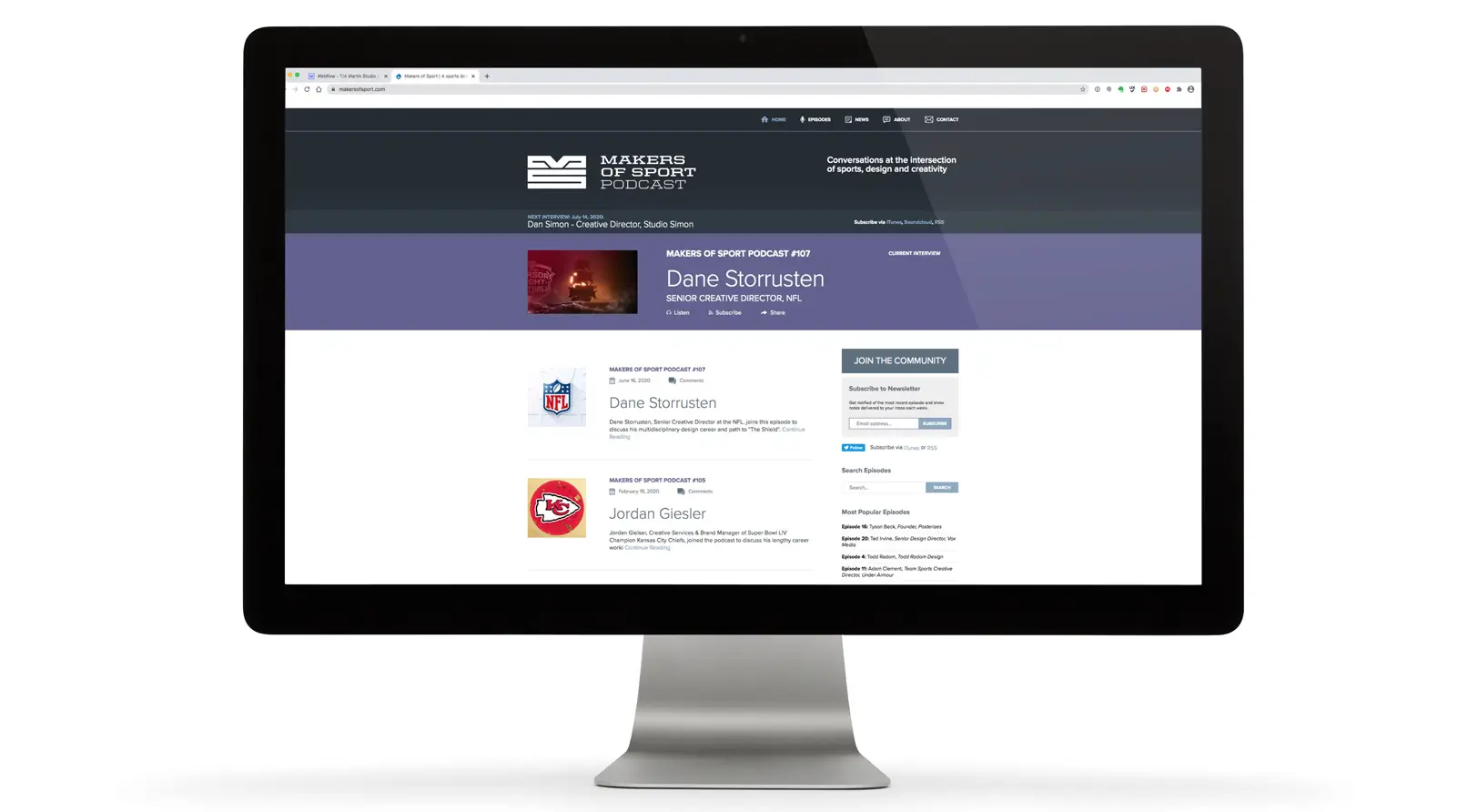 Makers of Sport® Website User Interface Design