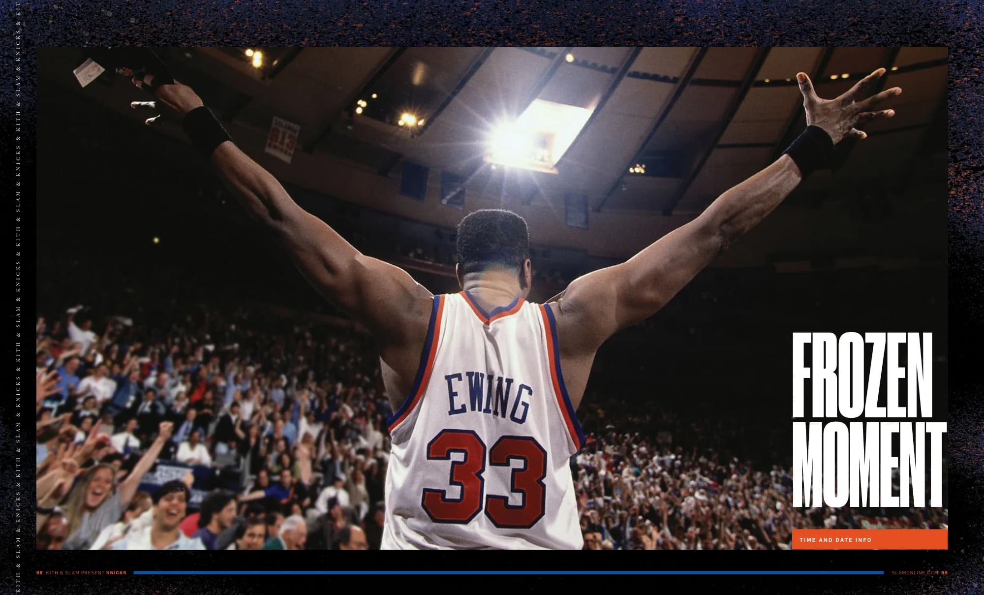 Frozen Moment: Patrick Ewing with his arms raised at Madison Square Garden