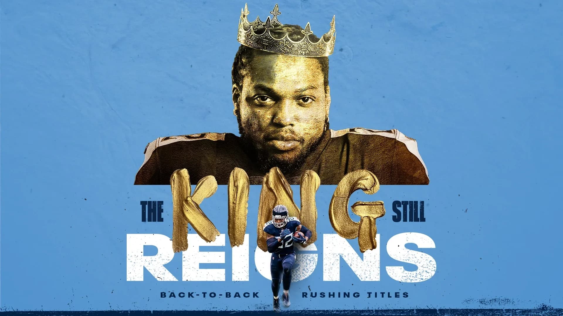 The King Still Reigns: Derrick Henry in a gold crown over back-to-back rushing titles