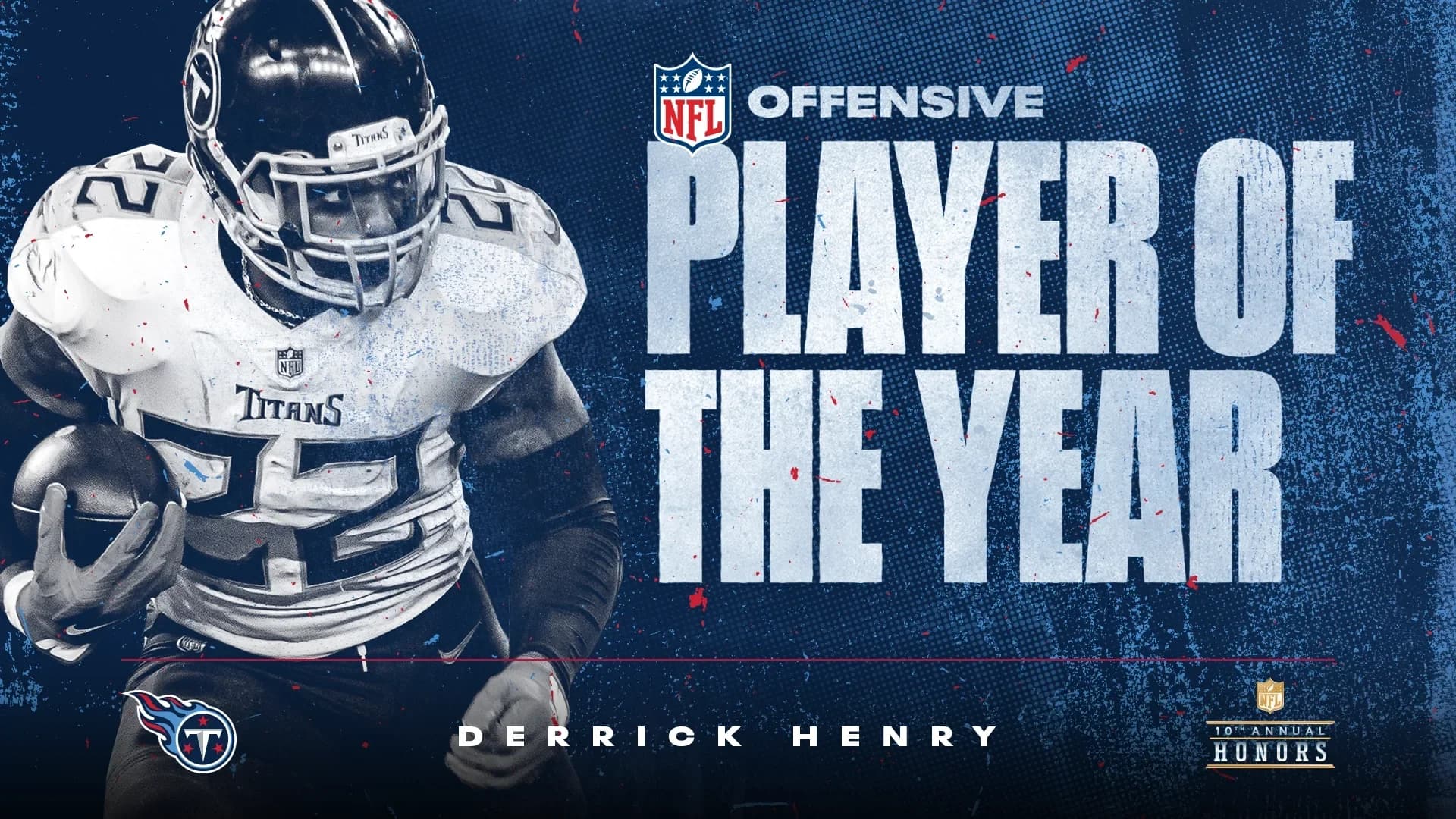 Derrick Henry NFL Offensive Player of the Year graphic with the NFL Honors mark
